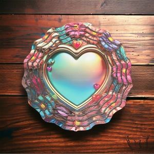 8 inch Heart Design Sublimated WindSpinner